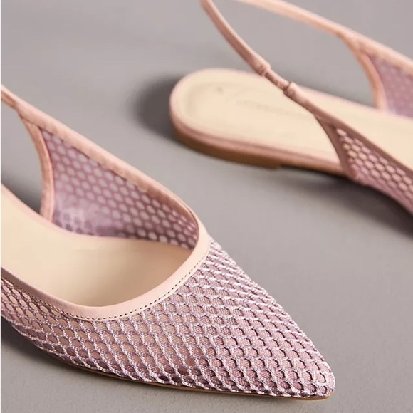 By Anthropologie Mesh Slingback Pointed Toe Flats Size 8 - Picture 4 of 8